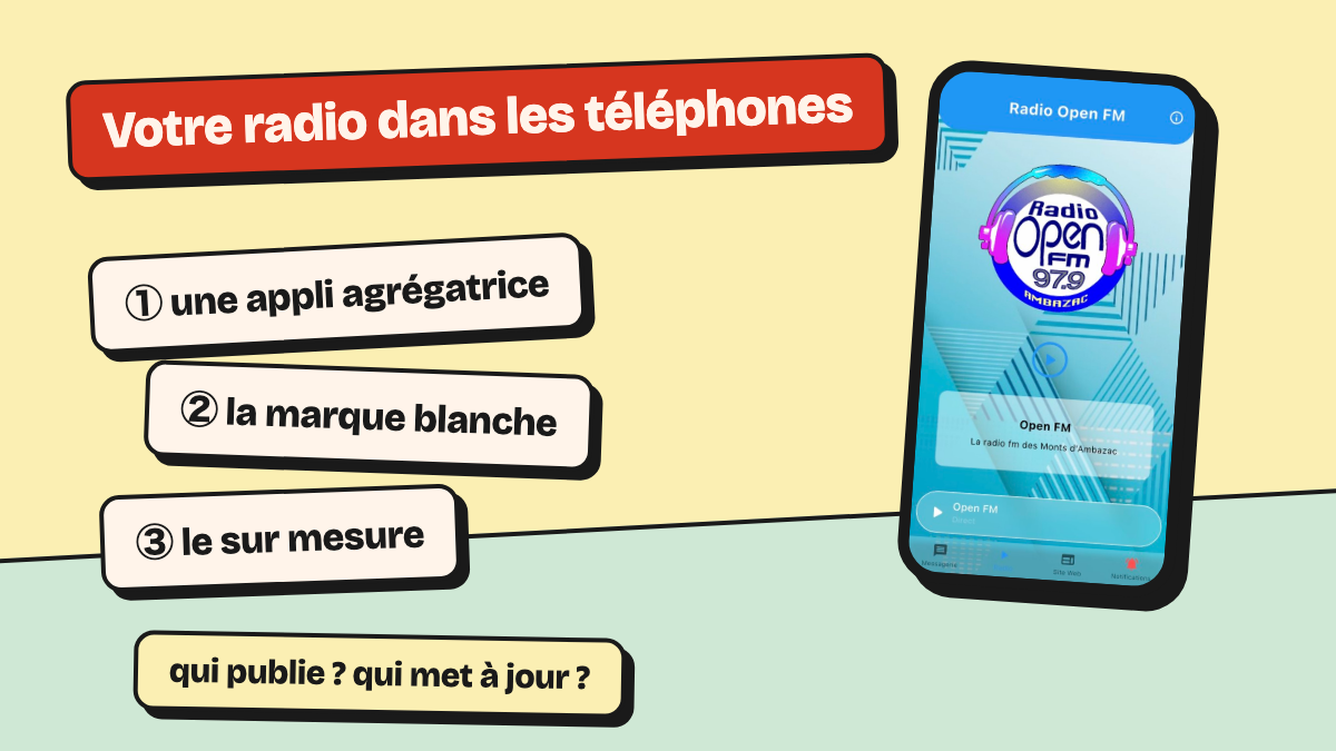 Trois façons d’avoir l’application de votre radio : agrégatrice, marque blanche, sur mesure