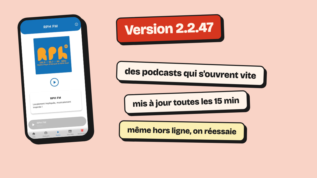 Version 2.2.47 : des podcasts qui s’ouvrent plus vite