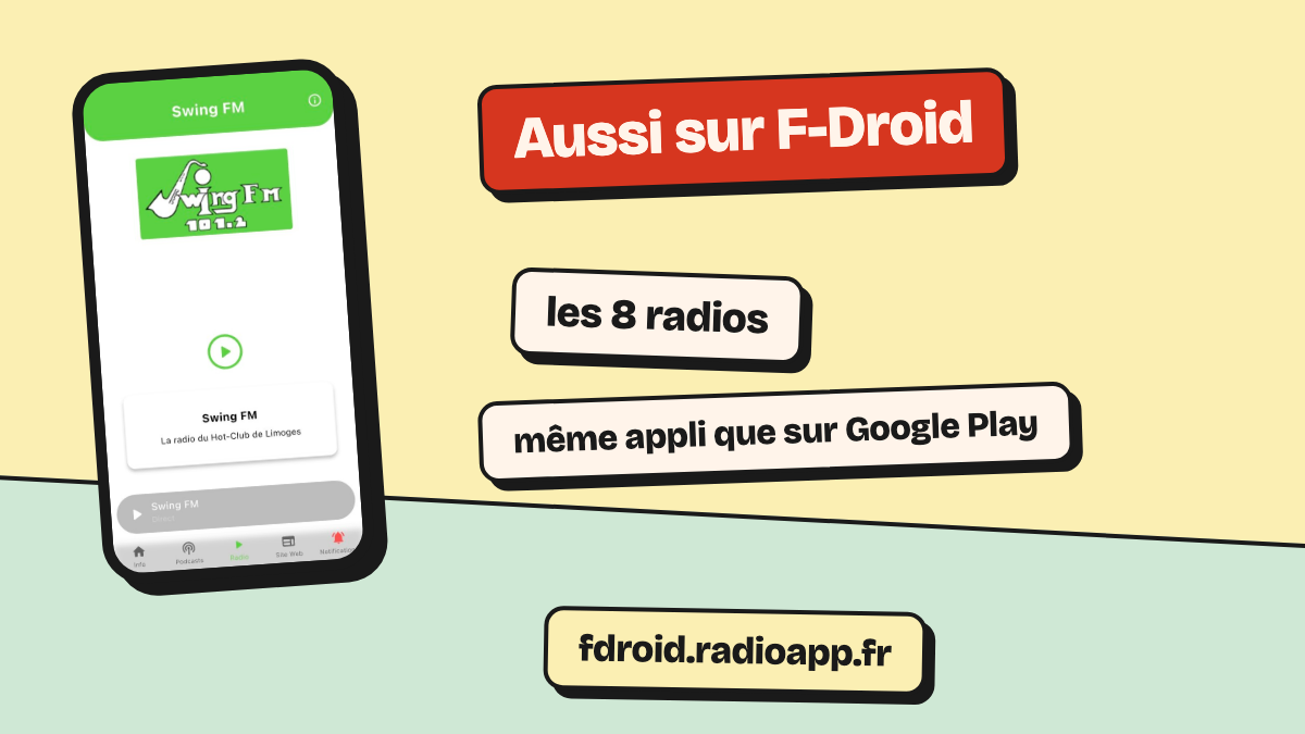 Les applications des huit radios aussi sur F-Droid